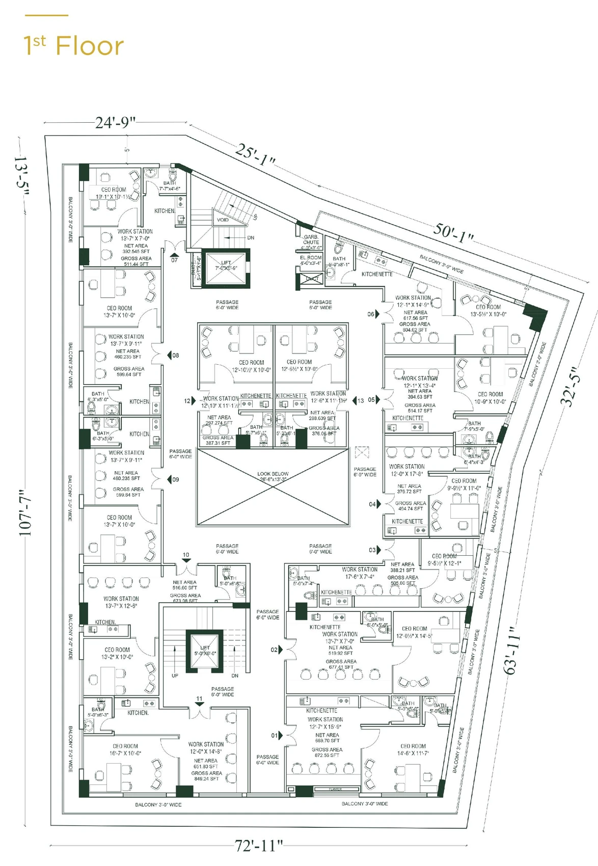1st Floor plan at SBS Tower